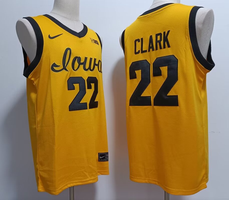 2024 NCAA Men Iowa Hawkeyes 22 Caitlin Clark yellow style 2 nike jerseys